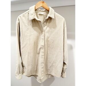 American Vintage Padow corduroy shirt in a light beige or ecru color M-L
